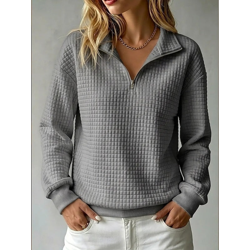 Textured Half-Zip Pullover for Women