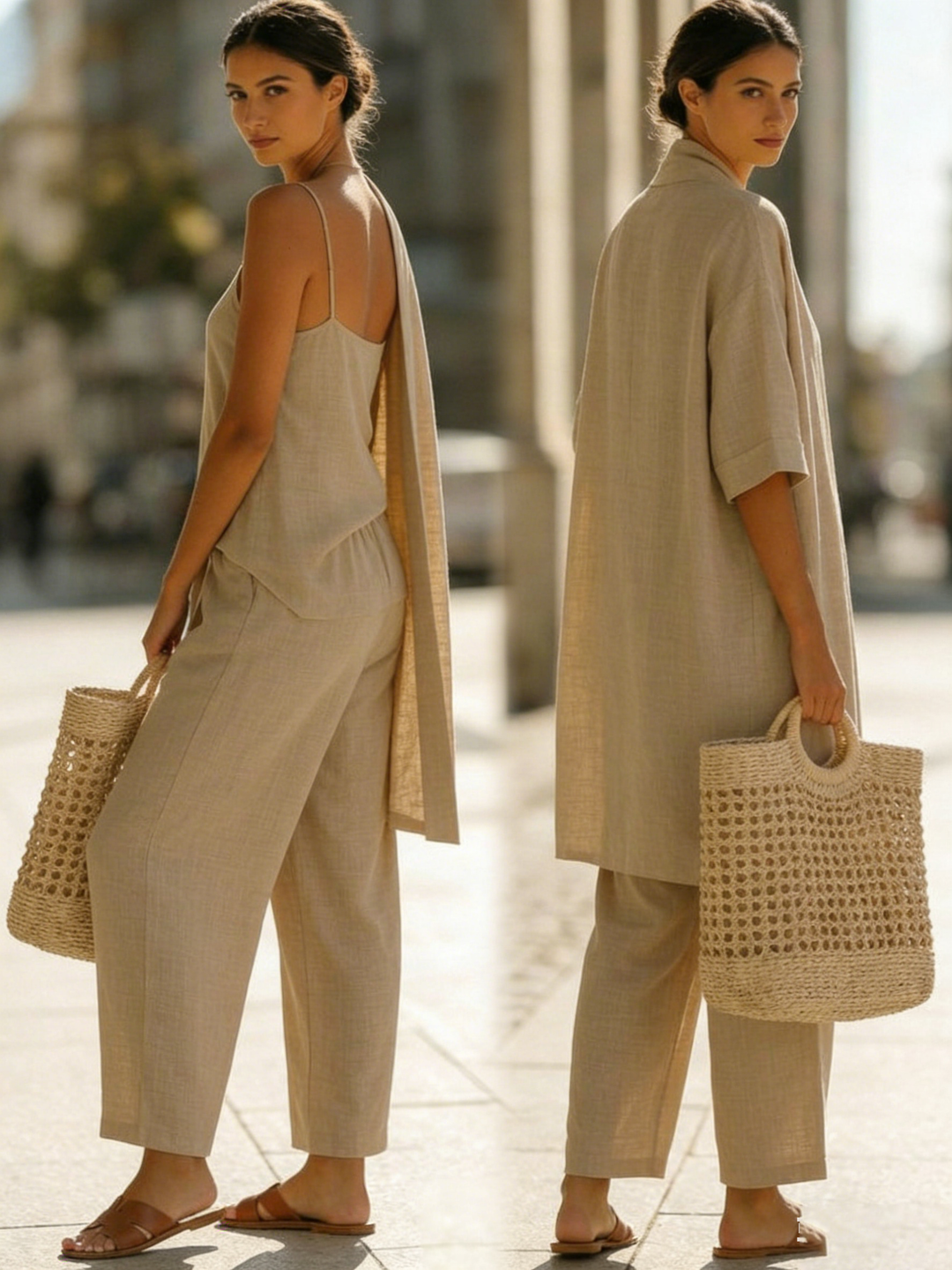 Effortless Summer Three-Piece Set for Women, Plus Size