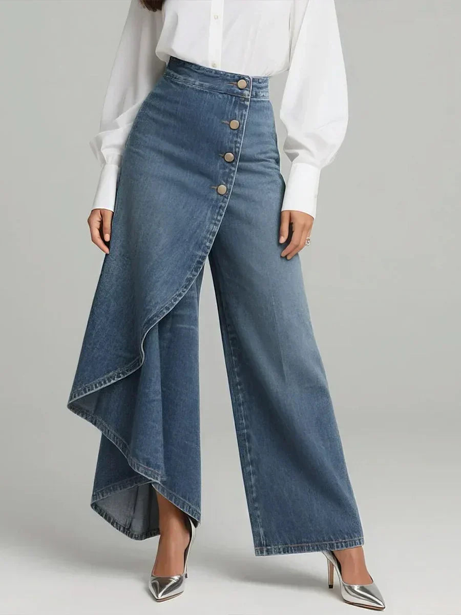 Elegant High Waisted Wide-leg Pants for Women, Plus Size