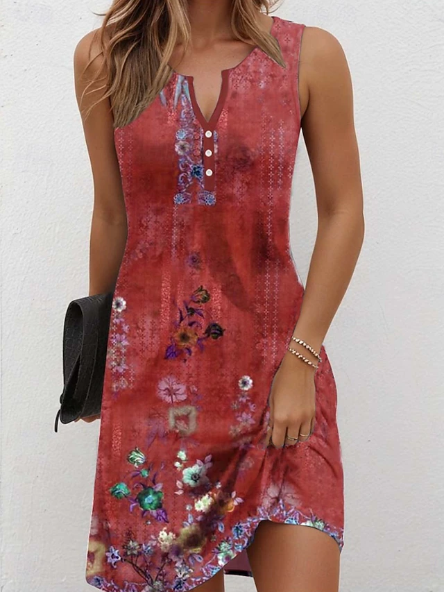 Floral Sleeveless Summer Dress for Women