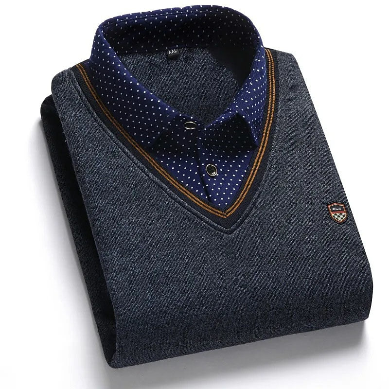 Mock-Collar Sweater for Men, Refined Style