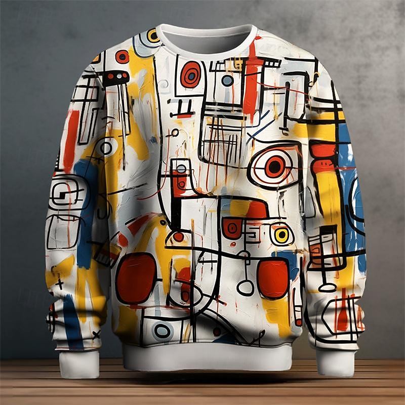 Artful Crew Neck Sweatshirt for Men