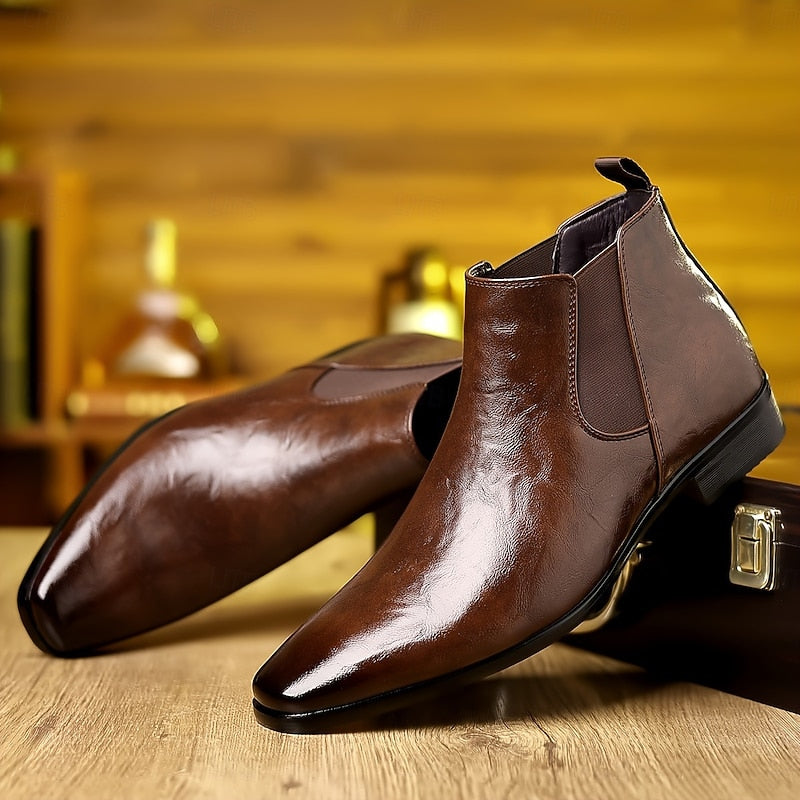 Polished Ankle Chelsea Boots for Men