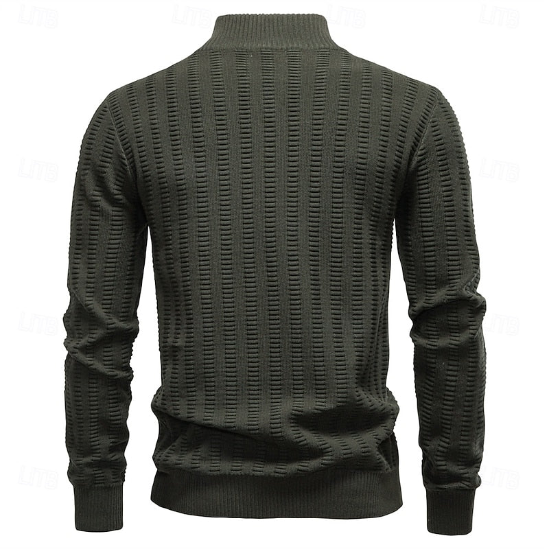 Textured Half-Zip Sweater for Men