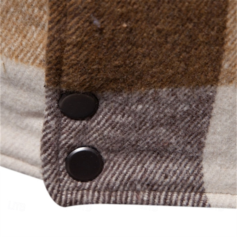 Rugged Plaid Shirt Jacket for Men