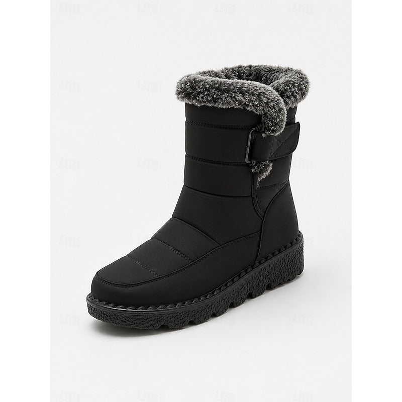 Cozy Fur-Trimmed Winter Snow Boots for Women