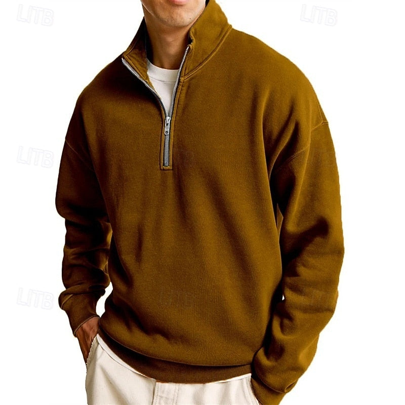 Quarter-Zip Sweatshirt for Men, Plus Size