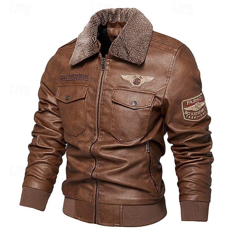 Aviator Bomber Jacket for Men, Plus Size