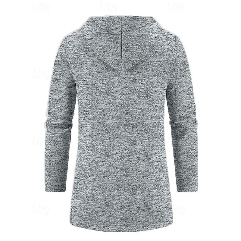 Hooded Longline Coat for Men, Plus Size