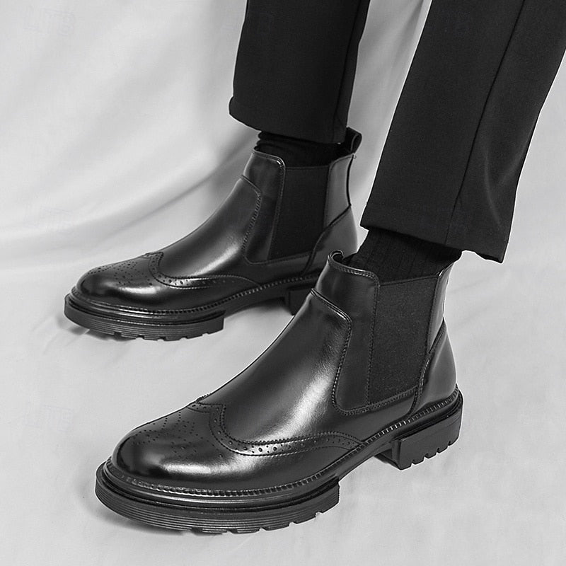 Men's Wingtip Chelsea Boots