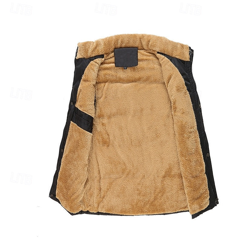 Sherpa-Lined Puffer Vest for Men, Plus Size