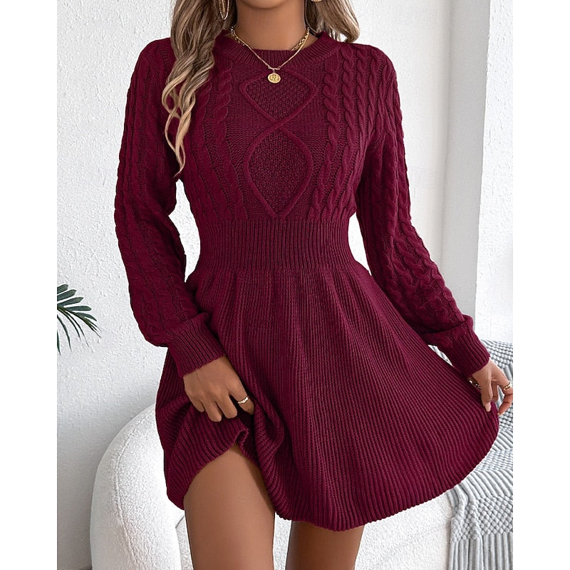 Cable-Knit Sweater Dress for Women