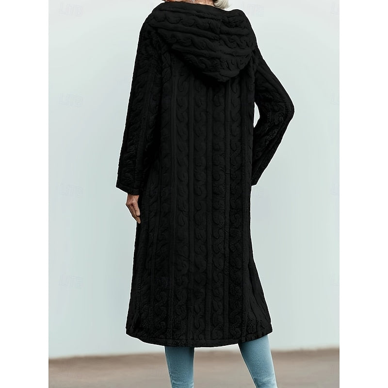 Ladies Hooded Longline Coat