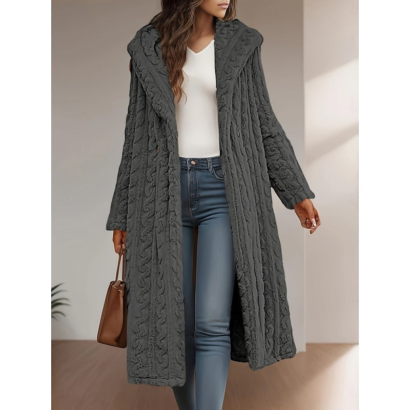 Ladies Hooded Longline Coat