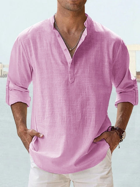Breathable Button-Up Shirt for Men, Plus Size