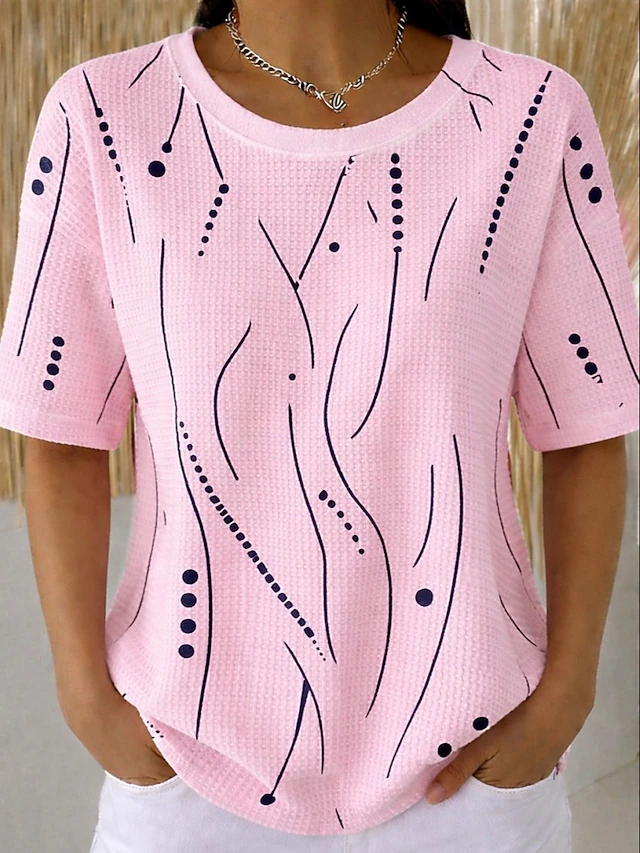 Short-Sleeve Top, Women's Textured Fit