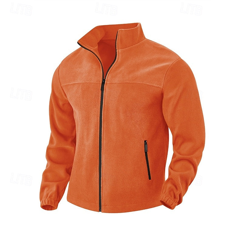 Stand-Collar Full-Zip Jacket for Men, Plus Size