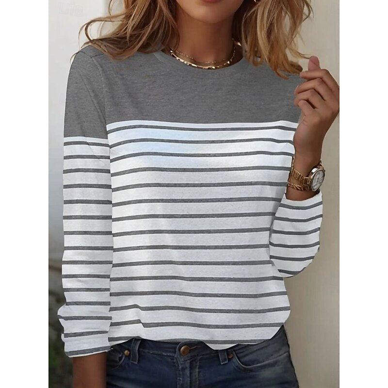 Striped Long Sleeve Top for Women