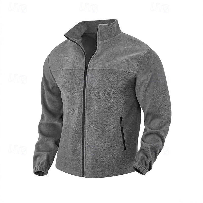 Stand-Collar Full-Zip Jacket for Men, Plus Size