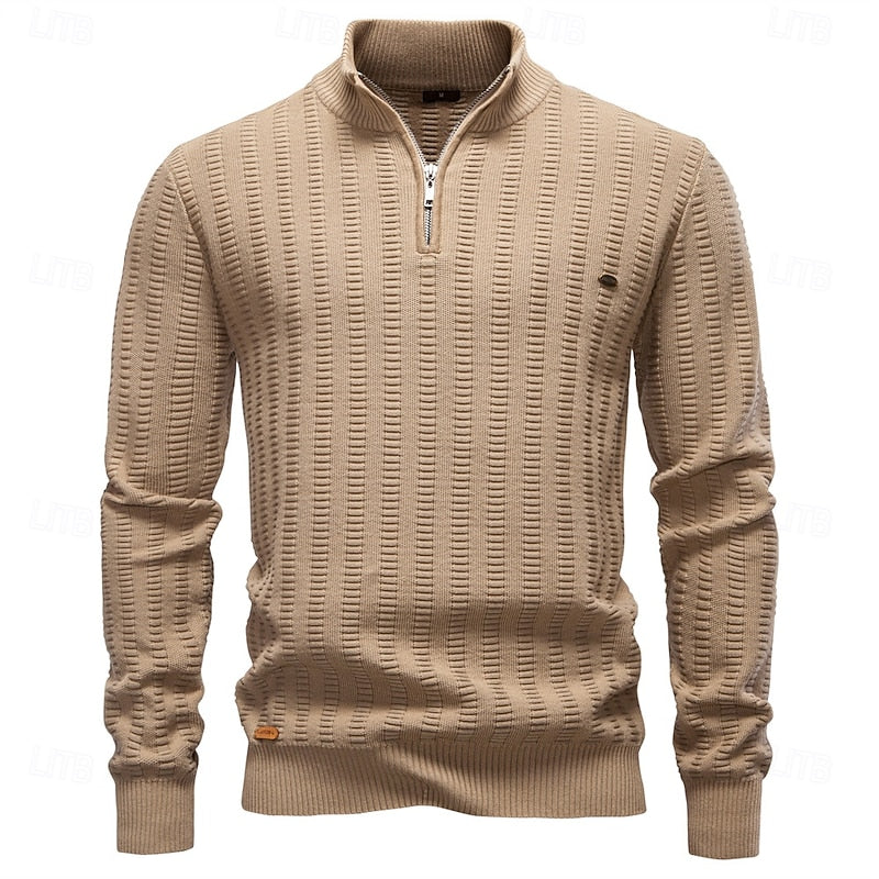 Textured Half-Zip Sweater for Men