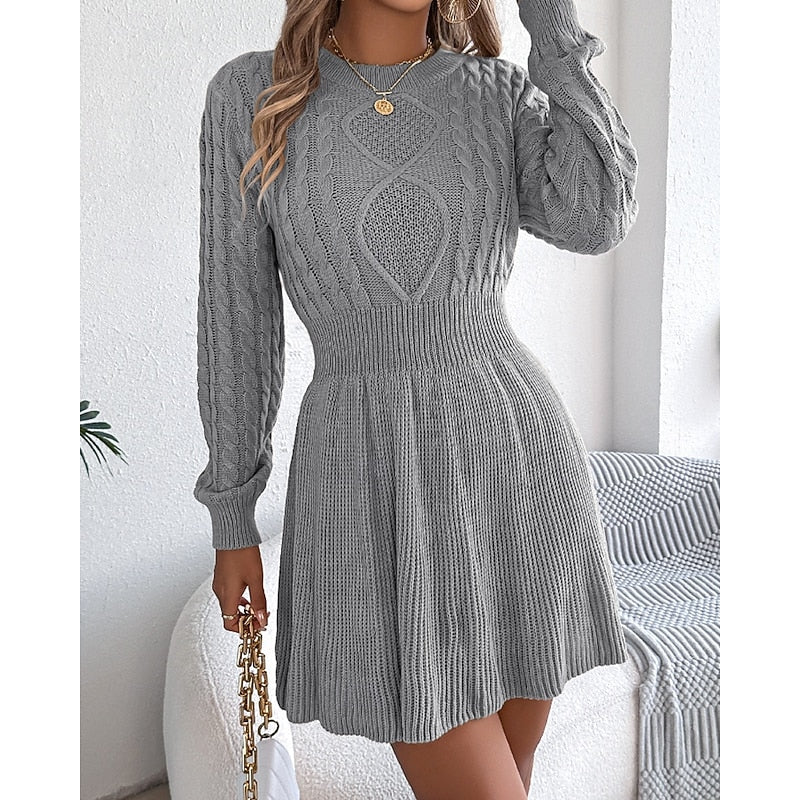 Cable-Knit Sweater Dress for Women
