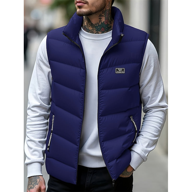 Quilted Puffer Vest for Men, Plus Size