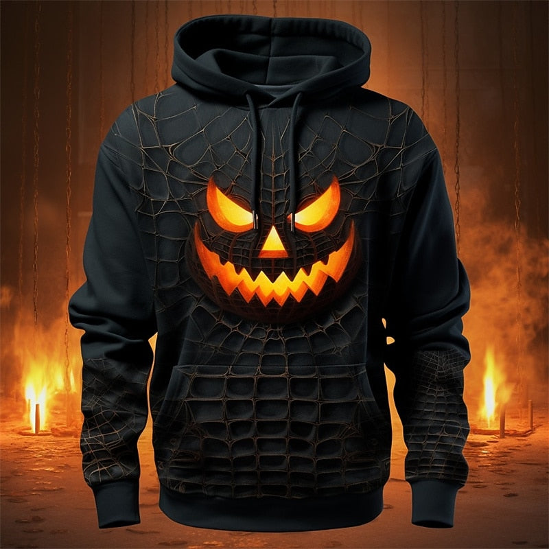 Halloween Graphic Hooded Sweatshirt for Men