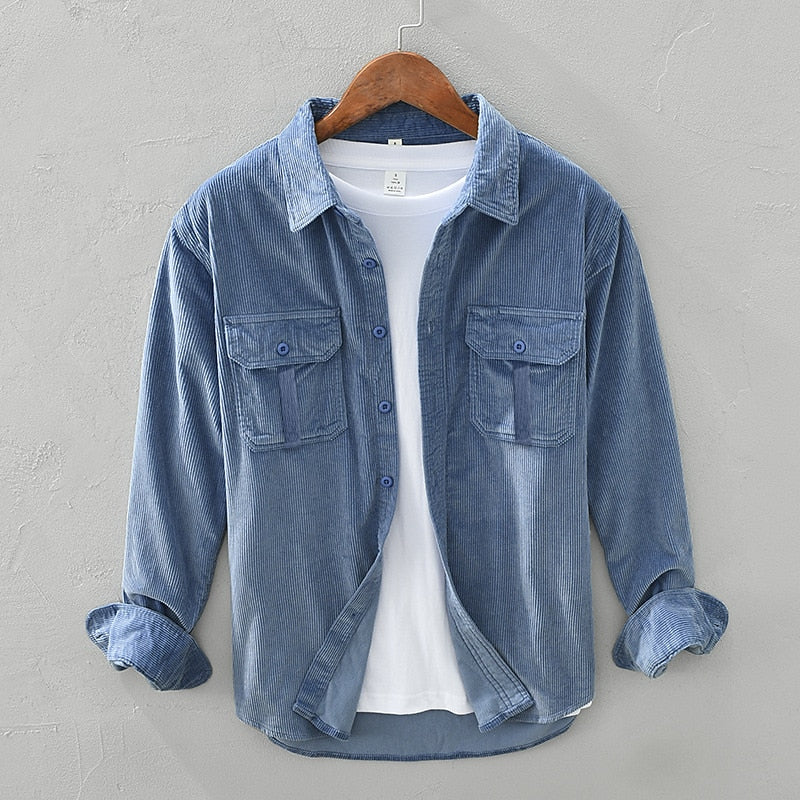 Rugged Textured Overshirt for Men, Plus Size