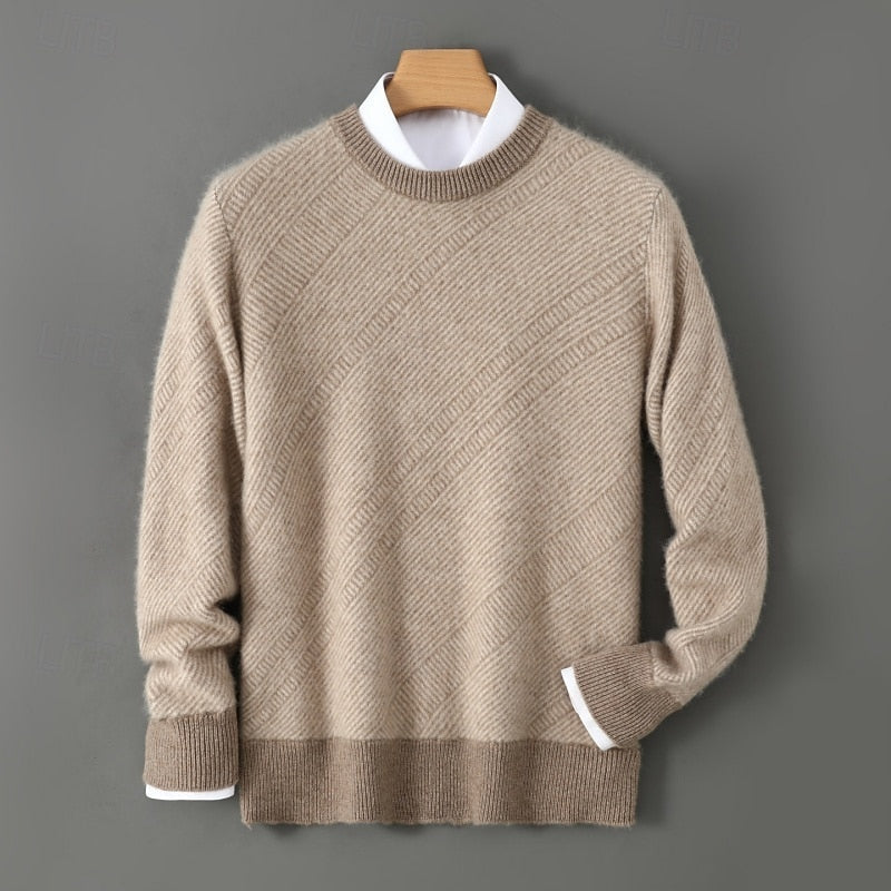 Men's Textured Crew Neck Sweater