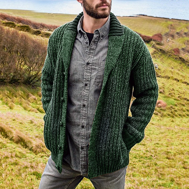 Shawl Collar Knit Cardigan for Men