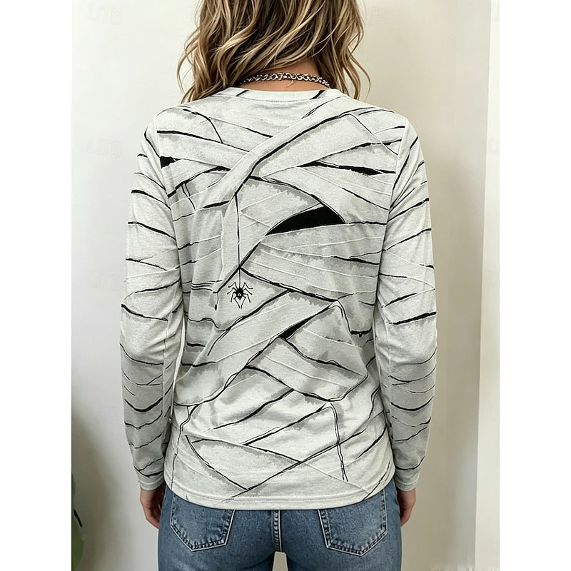 Playful Halloween Long-Sleeve Top for Women, Plus Size