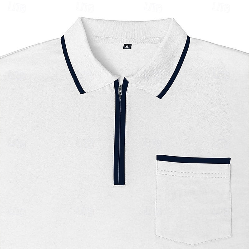 Men's Refined Quarter-Zip Polo Shirt