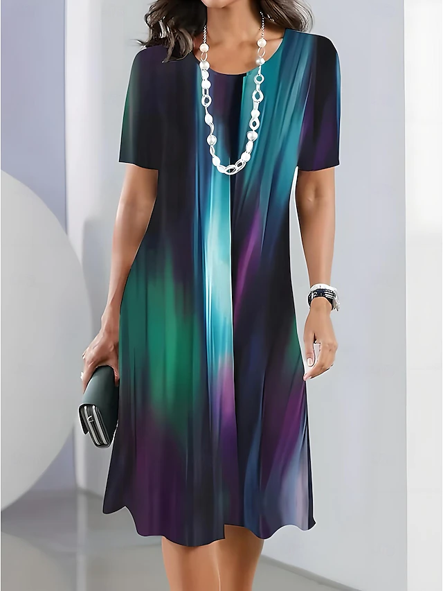 Flowing Midi Dress for Women, Elegant Style