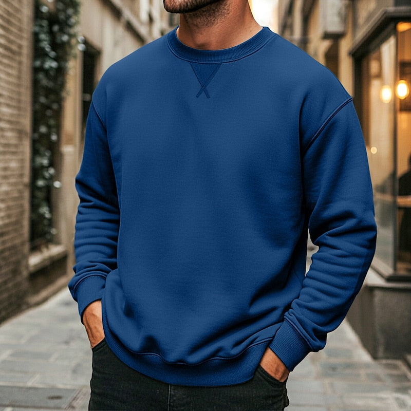 Crew Neck Sweatshirt for Men, Classic Style