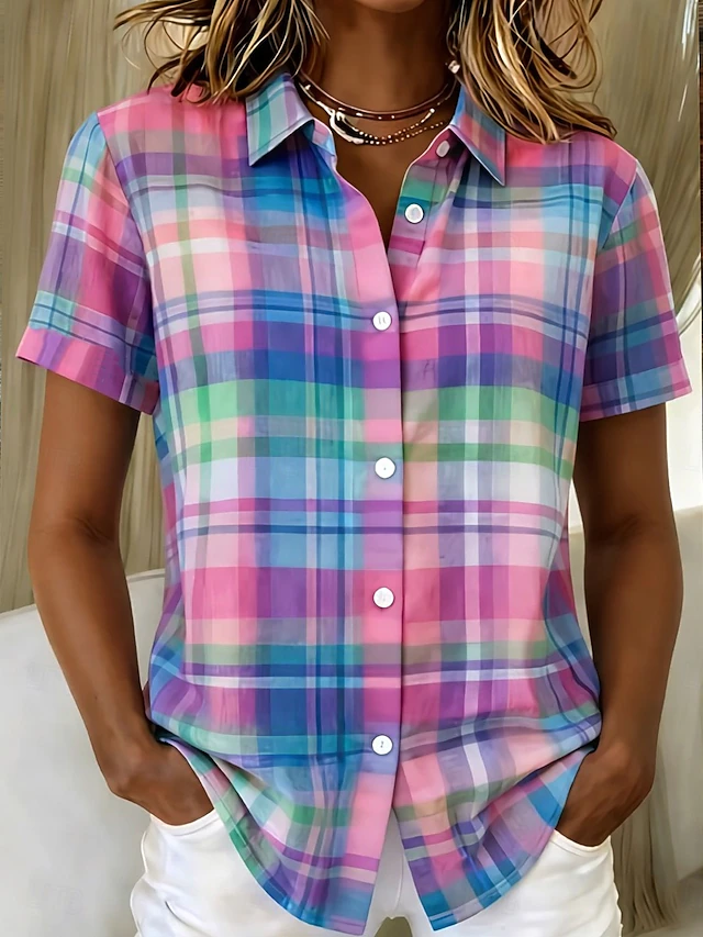 Artful Short-Sleeve Shirt for Women