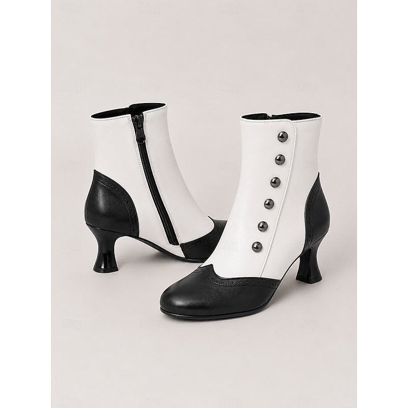 Buttoned Ankle Boots for Women, Vintage Style