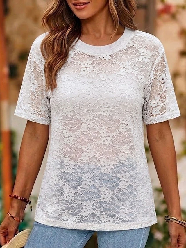 Floral Openwork Top for Women