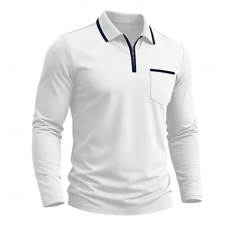 Men's Refined Quarter-Zip Polo Shirt
