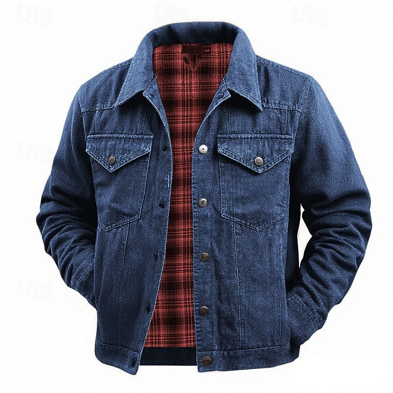 Lined Trucker Jacket, Men's Rugged Fit