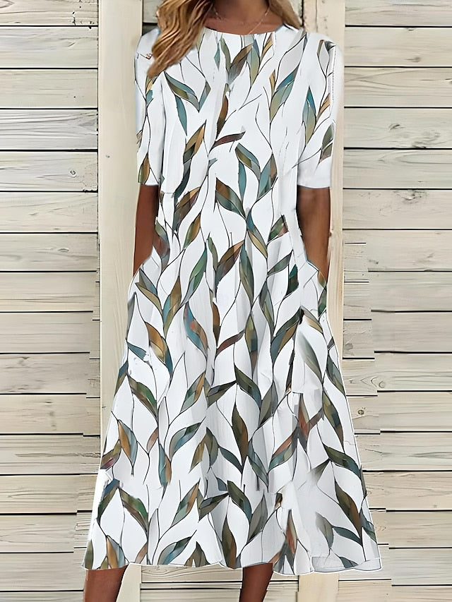Classic Coastal Bloom Dress for Women, Plus Size