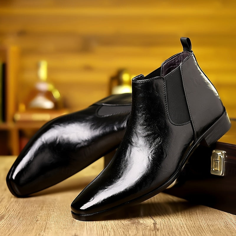 Polished Ankle Chelsea Boots for Men