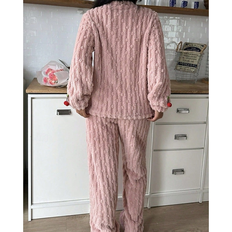Cherry Two-Piece Set for Women, Cozy Style