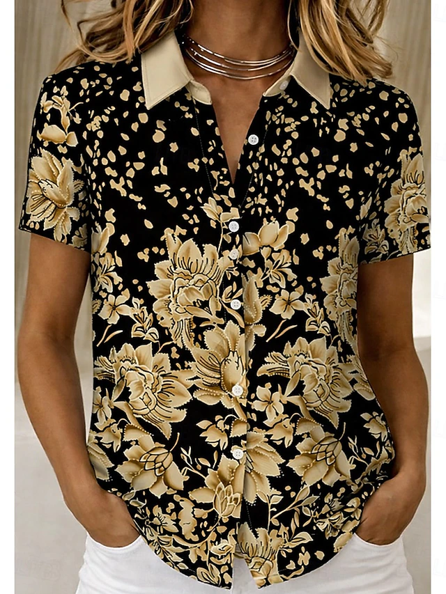 Blossom Short-Sleeve Shirt for Women