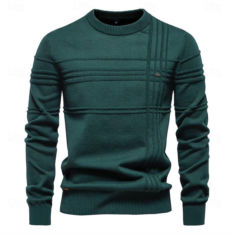Crewneck Sweater, Men's Textured Fit