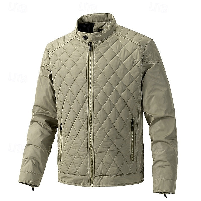 Quilted Stand-Collar Jacket for Men