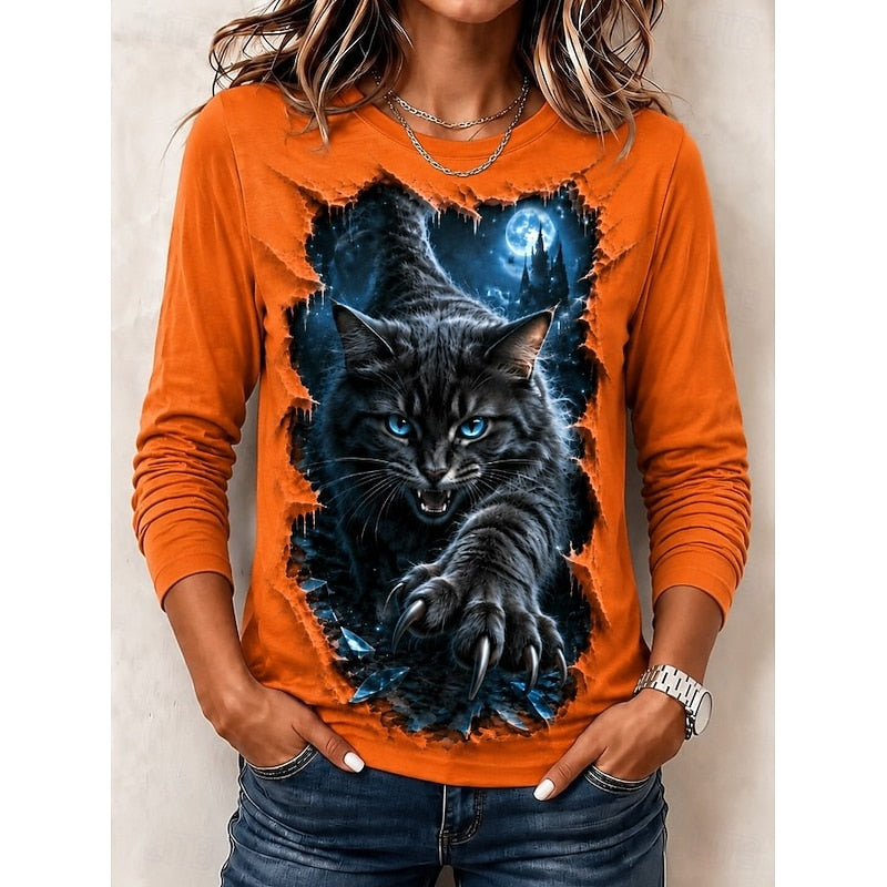 Graphic Halloween Top for Women, Plus Size