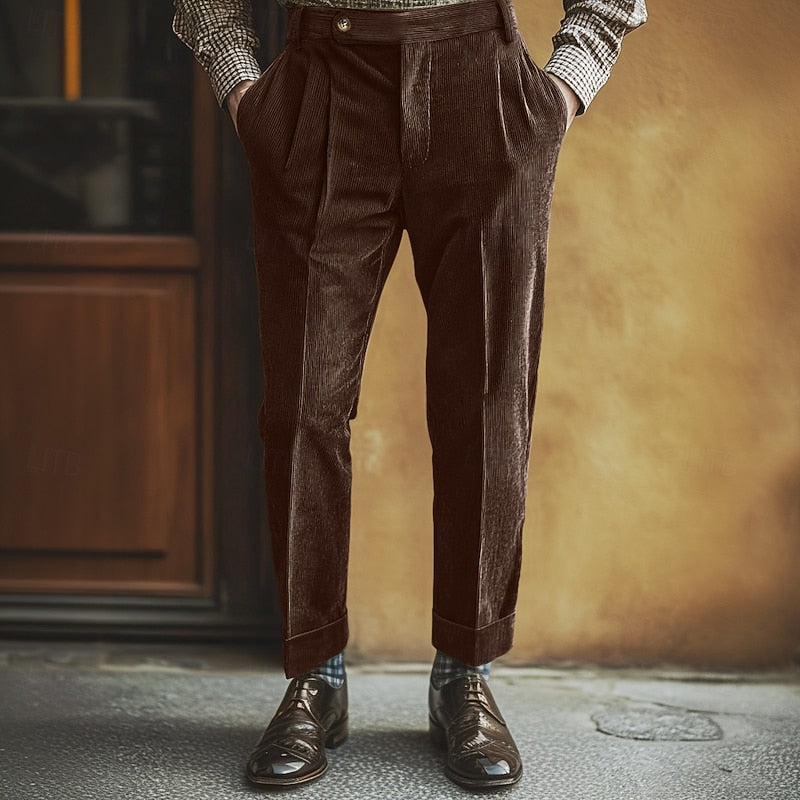 Pleated Gurkha Trousers for Men
