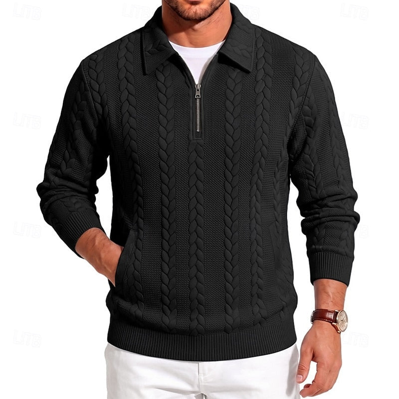 Men's Textured Quarter-Zip Sweater