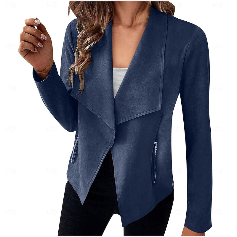 Draped Open-Front Jacket for Women