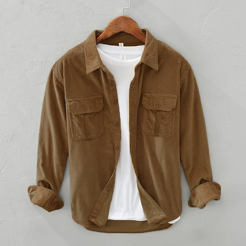 Rugged Textured Overshirt for Men, Plus Size
